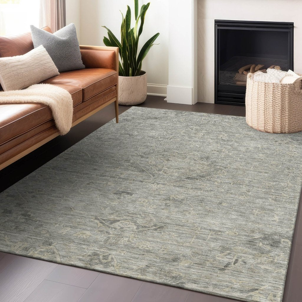 LOOMLAN Rugs Malia Gray Washable Indoor-Outdoor Rug