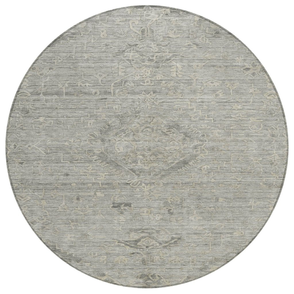 LOOMLAN Rugs Malia Gray Washable Indoor-Outdoor Rug