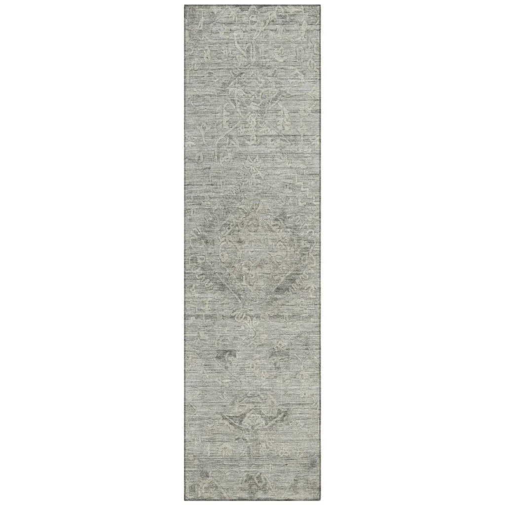 LOOMLAN Rugs Malia Gray Washable Indoor-Outdoor Rug