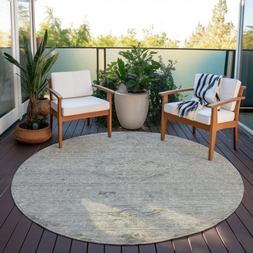 LOOMLAN Rugs Malia Gray Washable Indoor-Outdoor Rug
