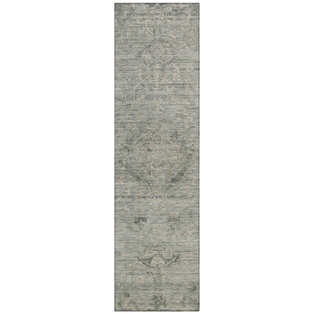 LOOMLAN Rugs Malia Green Washable Indoor-Outdoor Rug