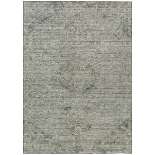 LOOMLAN Rugs Malia Green Washable Indoor-Outdoor Rug