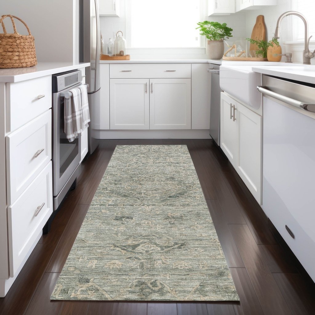 LOOMLAN Rugs Malia Green Washable Indoor-Outdoor Rug