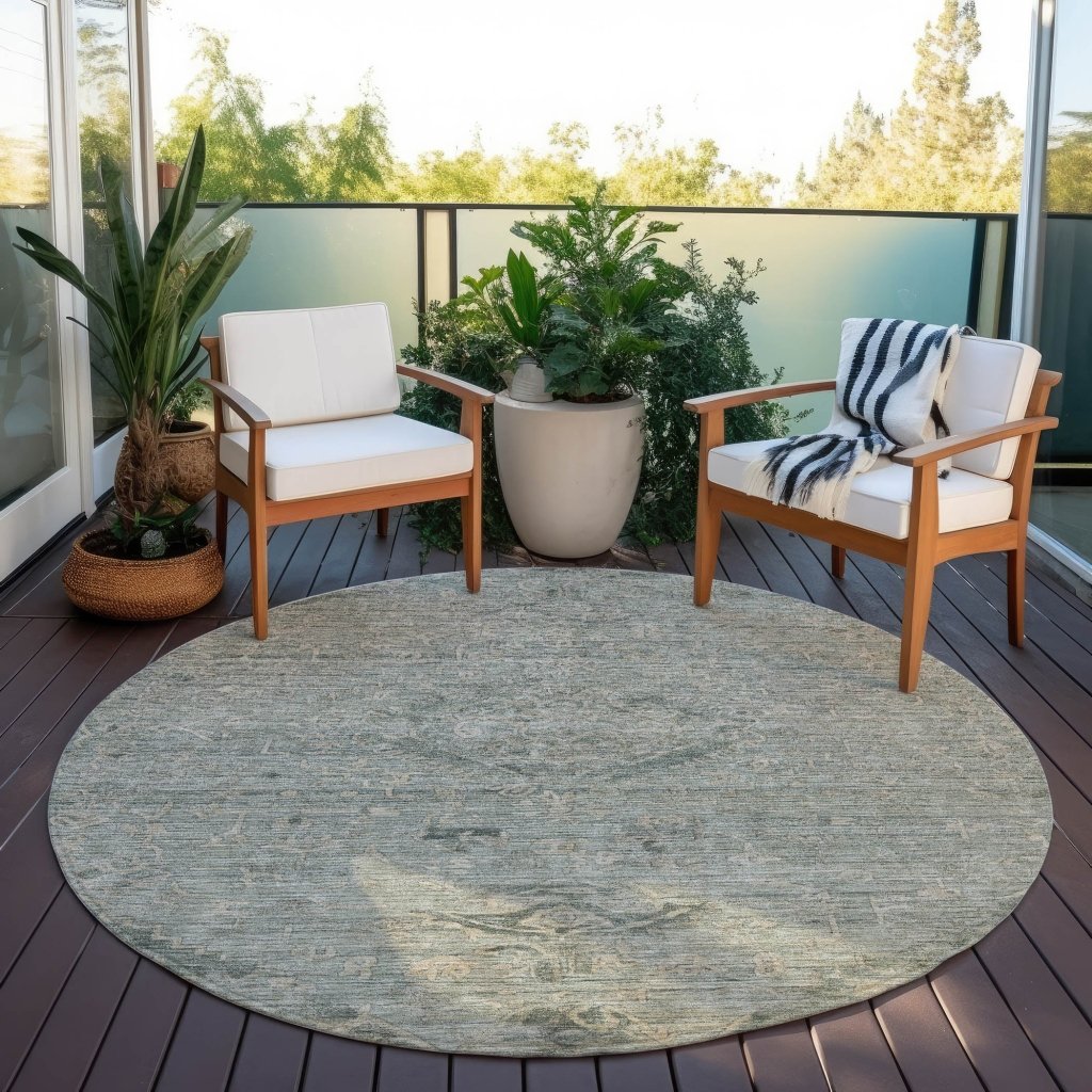 LOOMLAN Rugs Malia Green Washable Indoor-Outdoor Rug