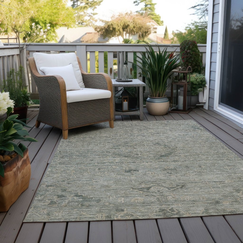 LOOMLAN Rugs Malia Green Washable Indoor-Outdoor Rug