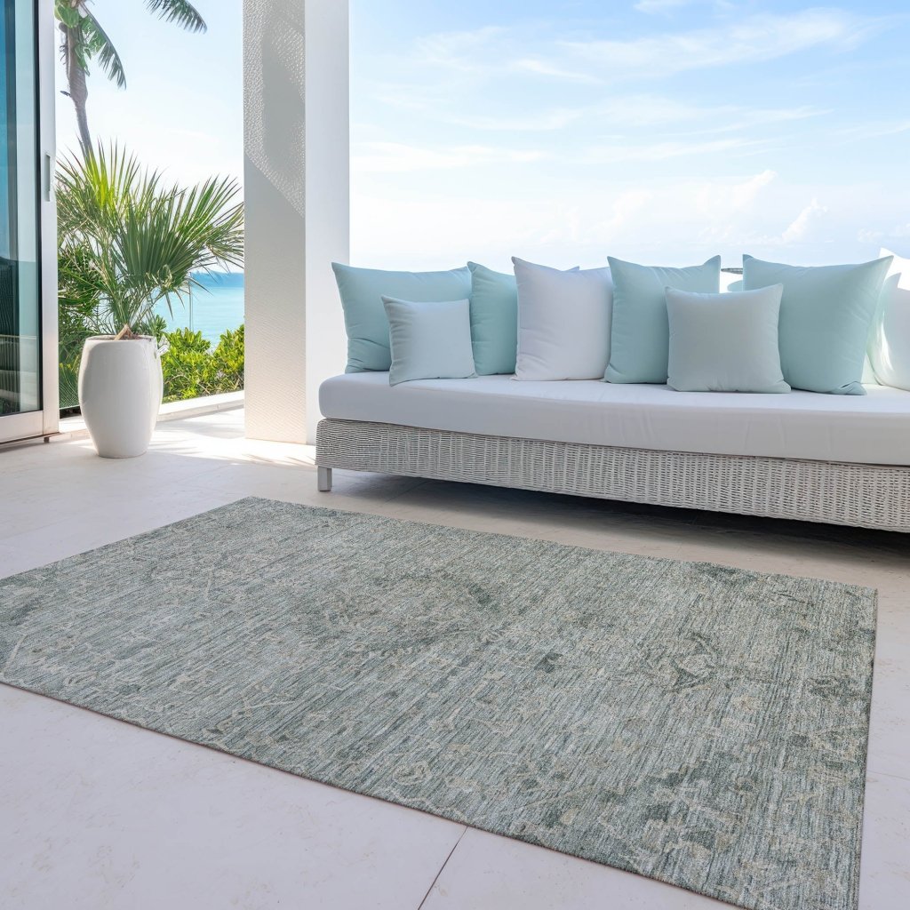 LOOMLAN Rugs Malia Green Washable Indoor-Outdoor Rug