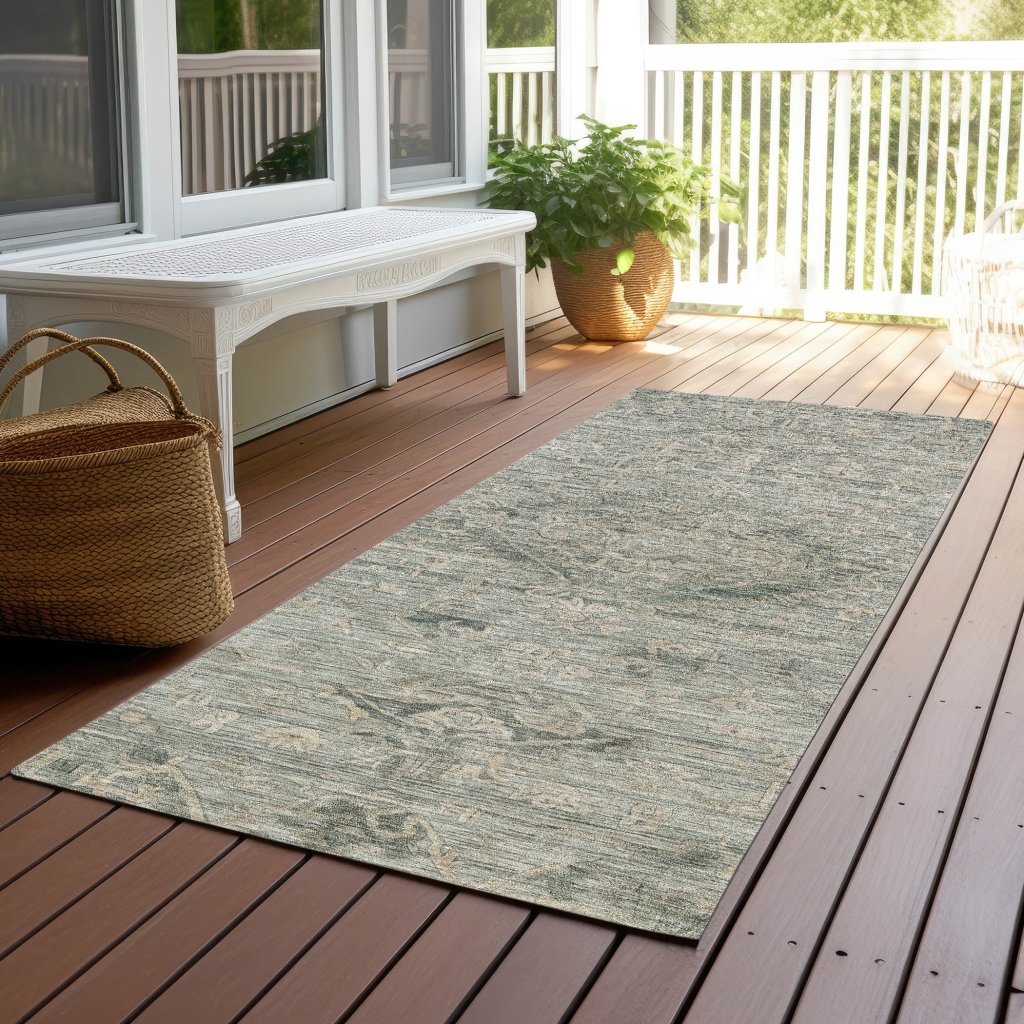 LOOMLAN Rugs Malia Green Washable Indoor-Outdoor Rug