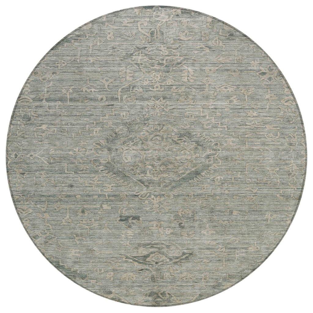 LOOMLAN Rugs Malia Green Washable Indoor-Outdoor Rug