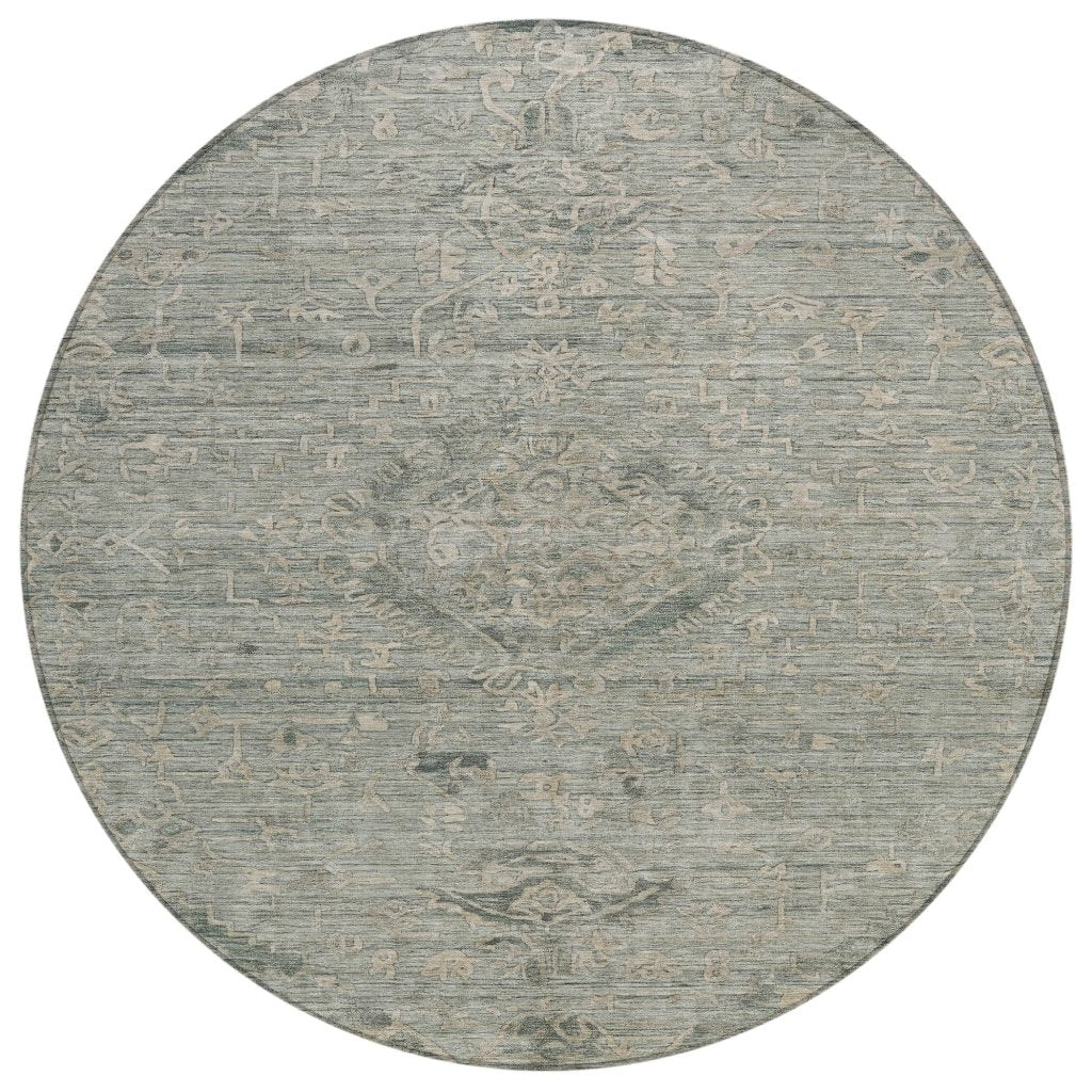 LOOMLAN Rugs Malia Green Washable Indoor-Outdoor Rug