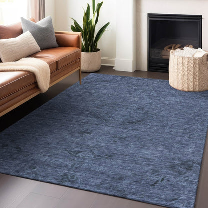 LOOMLAN Rugs Malia Navy Washable Indoor-Outdoor Rug
