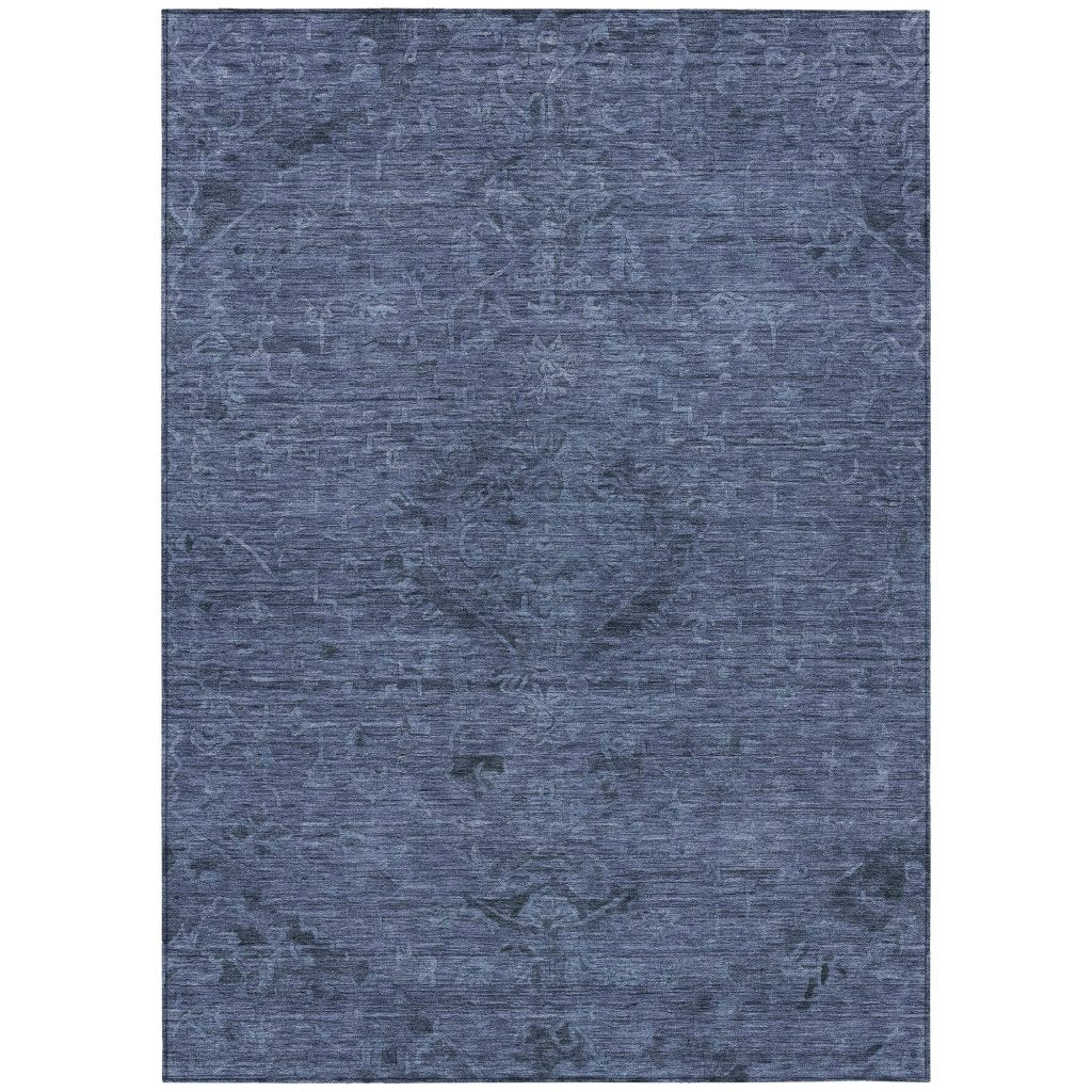 LOOMLAN Rugs Malia Navy Washable Indoor-Outdoor Rug