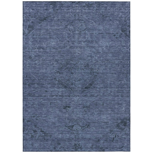 LOOMLAN Rugs Malia Navy Washable Indoor-Outdoor Rug