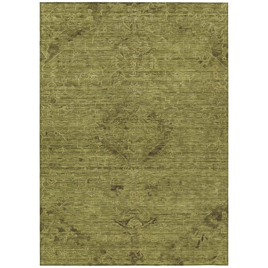 LOOMLAN Rugs Malia Olive Washable Indoor-Outdoor Rug