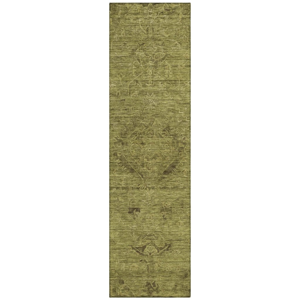 LOOMLAN Rugs Malia Olive Washable Indoor-Outdoor Rug