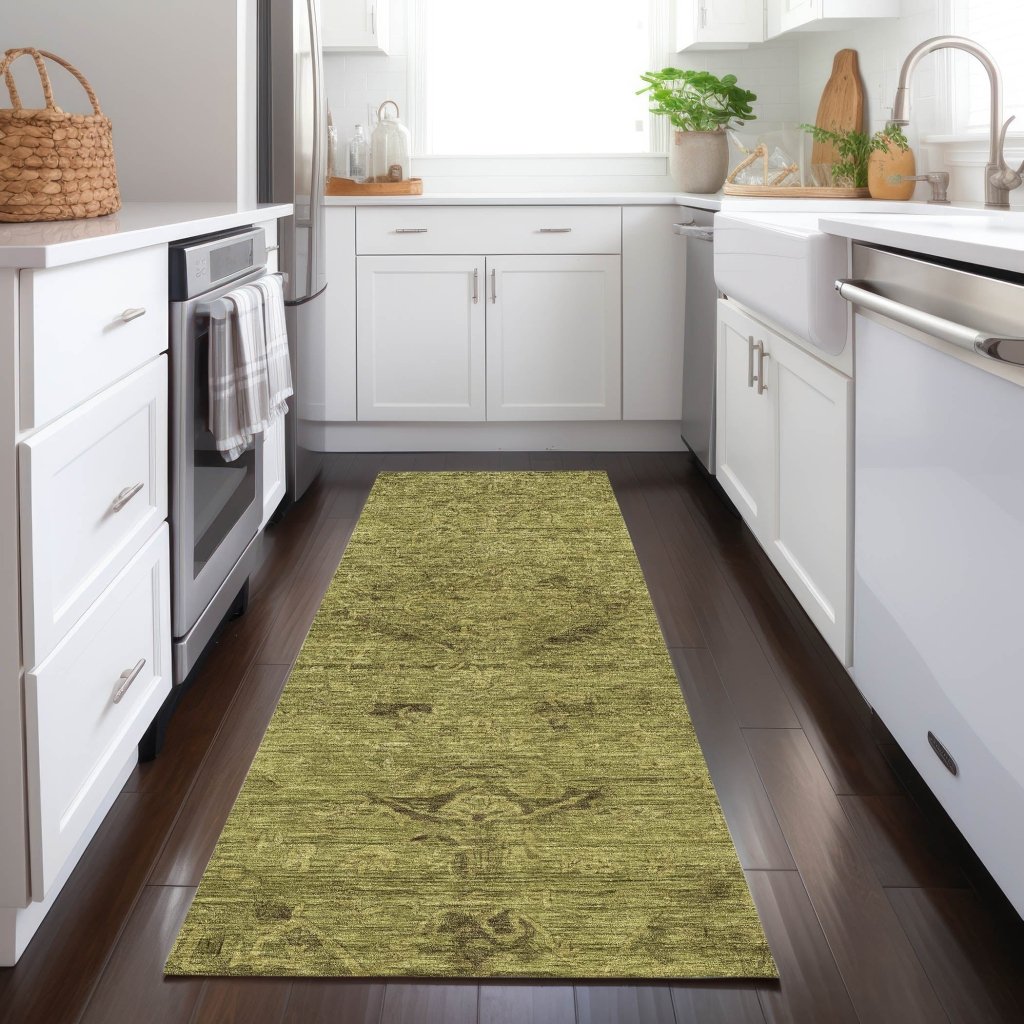 LOOMLAN Rugs Malia Olive Washable Indoor-Outdoor Rug