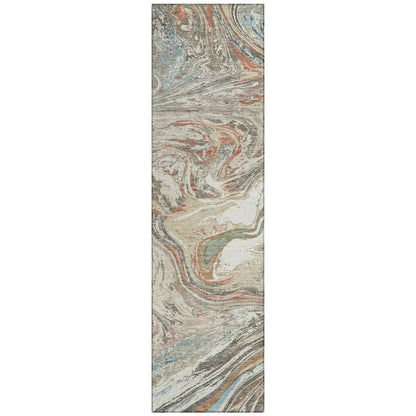 LOOMLAN Rugs Malika Beige Washable Indoor-Outdoor Rug