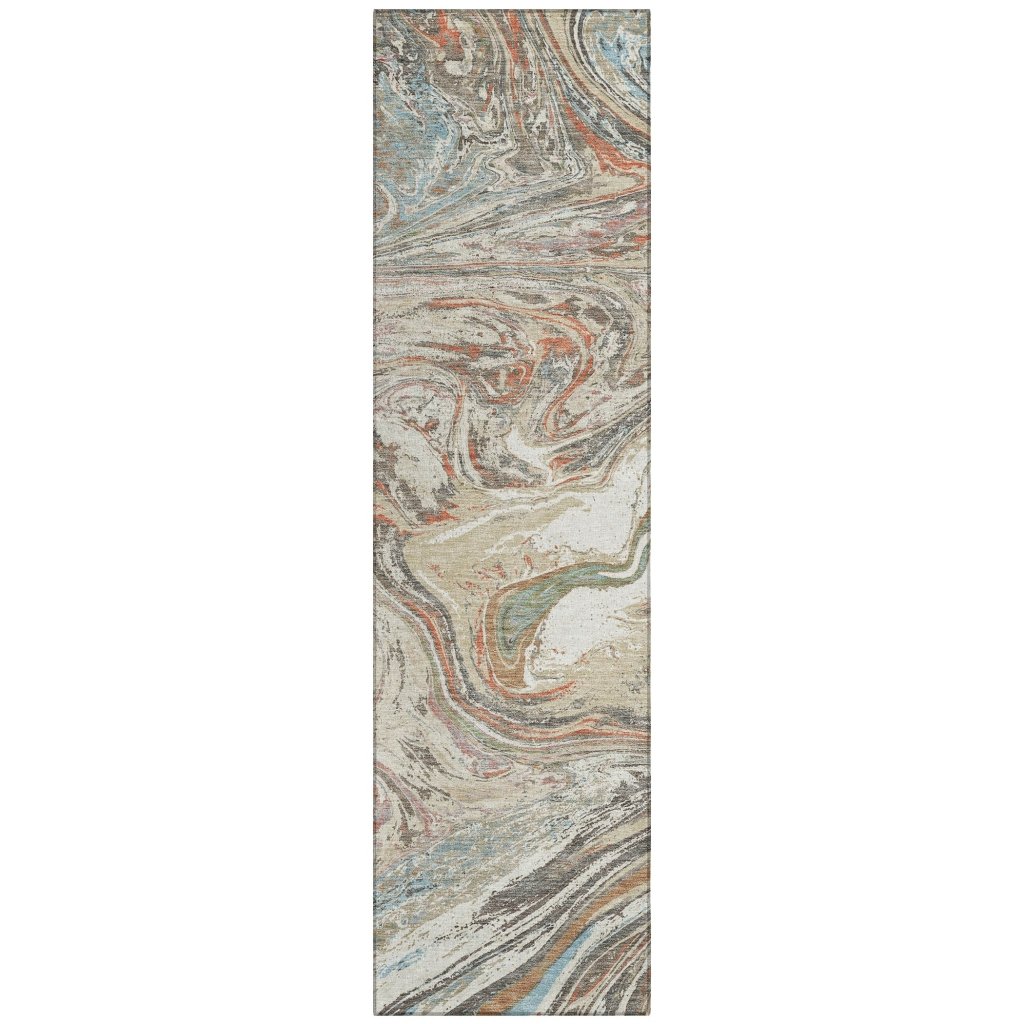 LOOMLAN Rugs Malika Beige Washable Indoor-Outdoor Rug