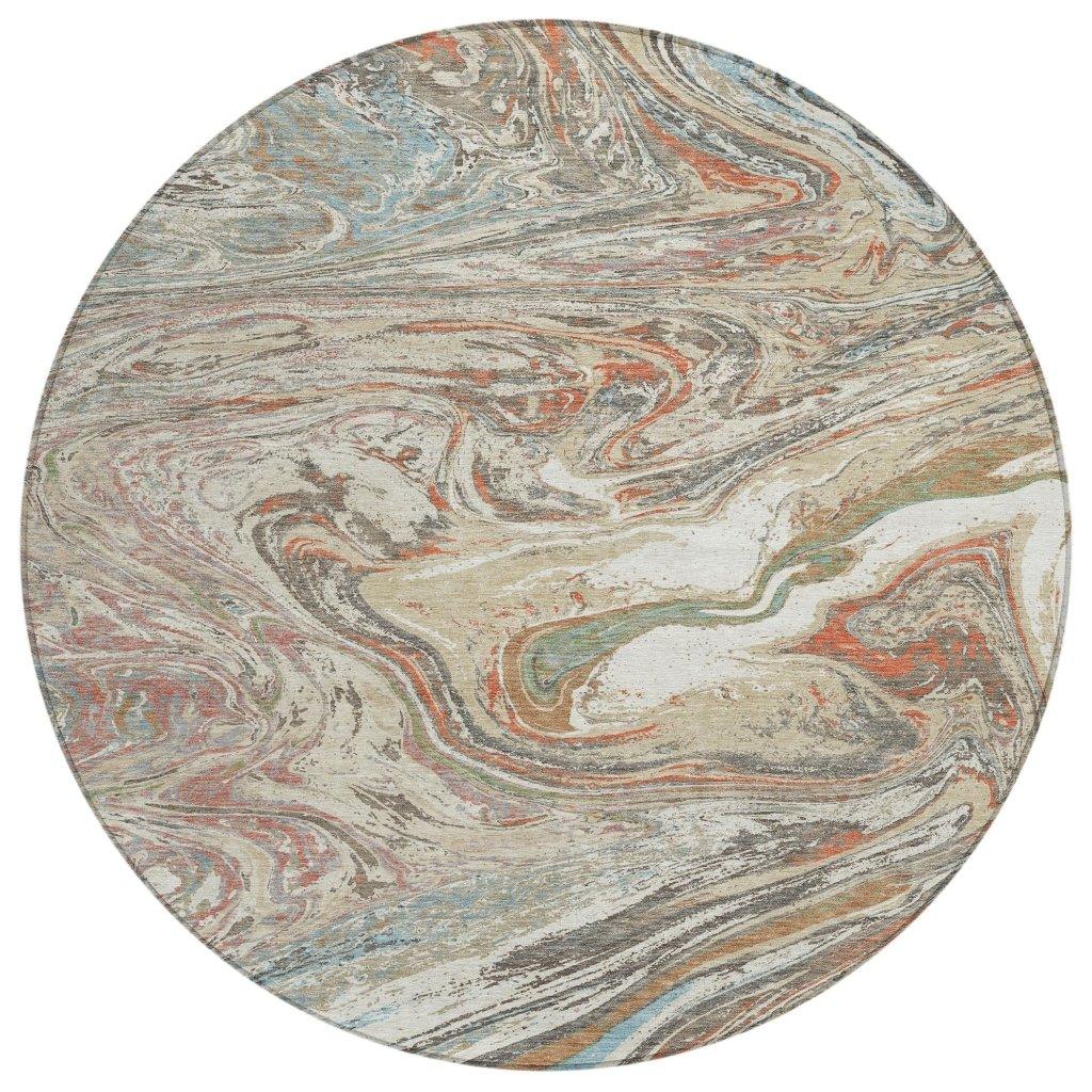 LOOMLAN Rugs Malika Beige Washable Indoor-Outdoor Rug