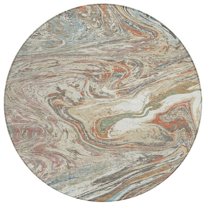 LOOMLAN Rugs Malika Beige Washable Indoor-Outdoor Rug