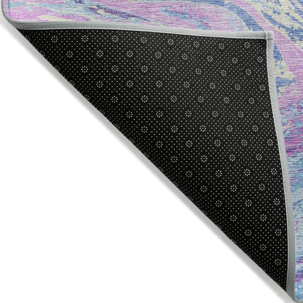 LOOMLAN Rugs Malika Blue Washable Indoor-Outdoor Rug