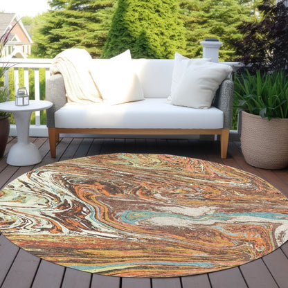 LOOMLAN Rugs Malika Brown Washable Indoor-Outdoor Rug