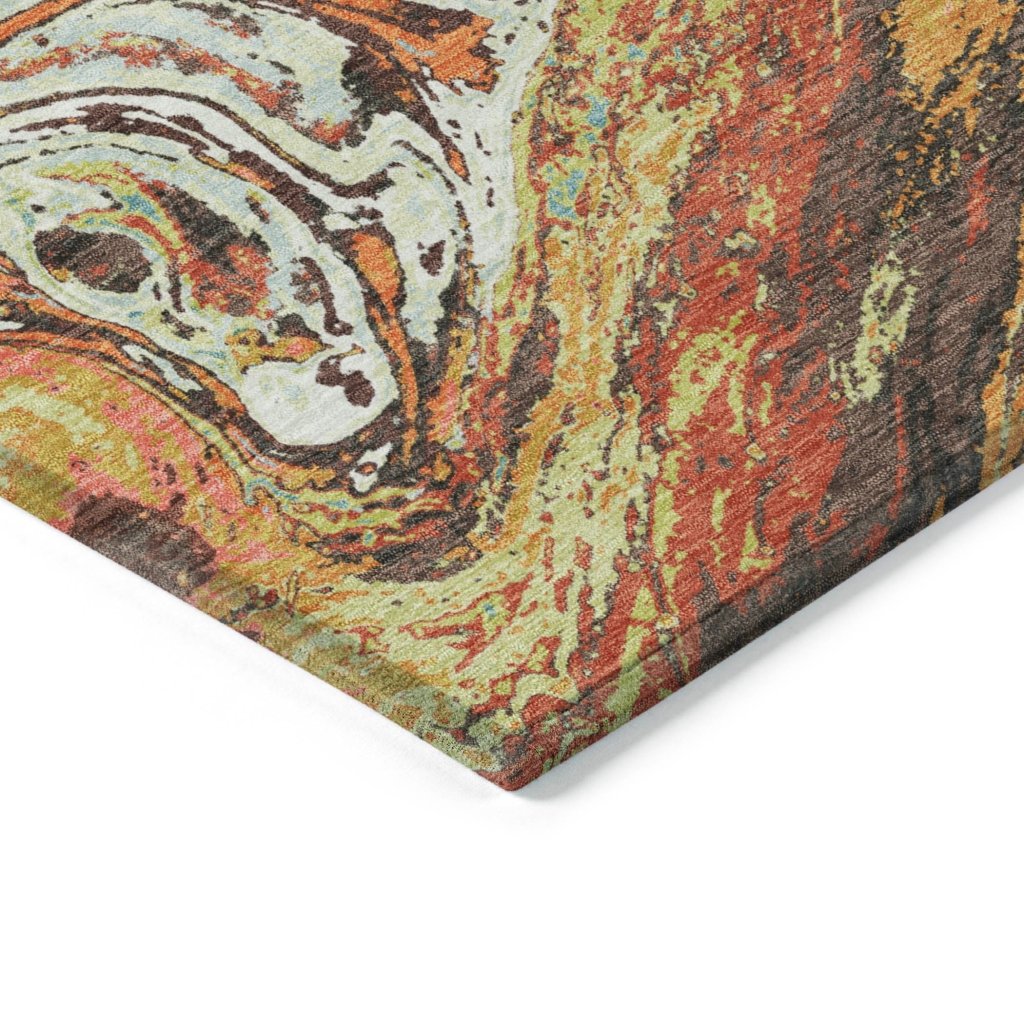 LOOMLAN Rugs Malika Brown Washable Indoor-Outdoor Rug
