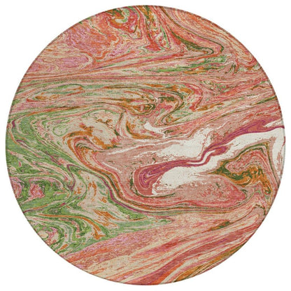 LOOMLAN Rugs Malika Coral Washable Indoor-Outdoor Rug