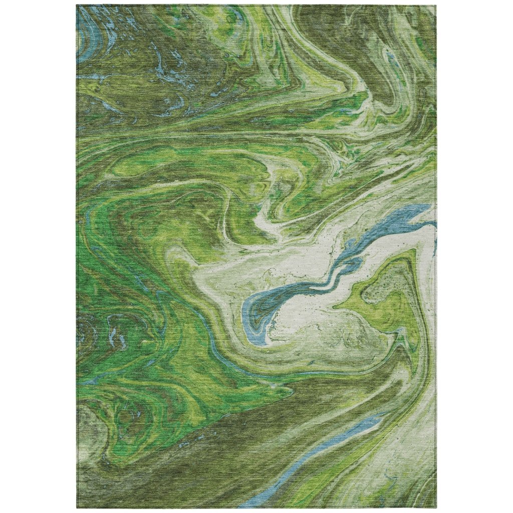 Malika Green Washable Indoor - Outdoor Rug - LOOMLAN - LOOMLAN Rugs - Outdoor Rugs