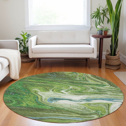 Malika Green Washable Indoor - Outdoor Rug - LOOMLAN - LOOMLAN Rugs - Outdoor Rugs