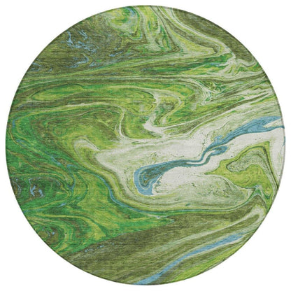 Malika Green Washable Indoor-Outdoor Rug