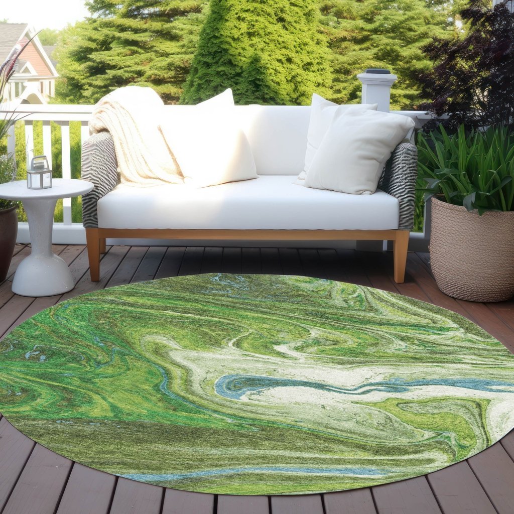 Malika Green Washable Indoor - Outdoor Rug - LOOMLAN - LOOMLAN Rugs - Outdoor Rugs