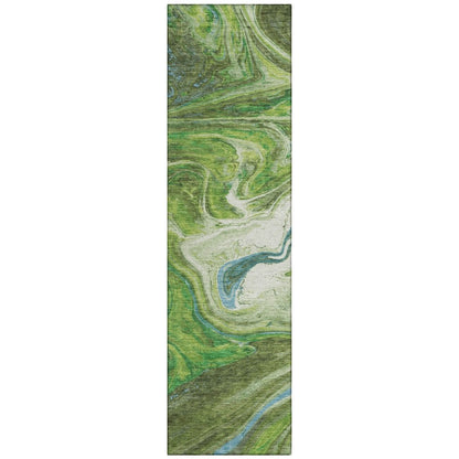 Malika Green Washable Indoor - Outdoor Rug - LOOMLAN - LOOMLAN Rugs - Outdoor Rugs