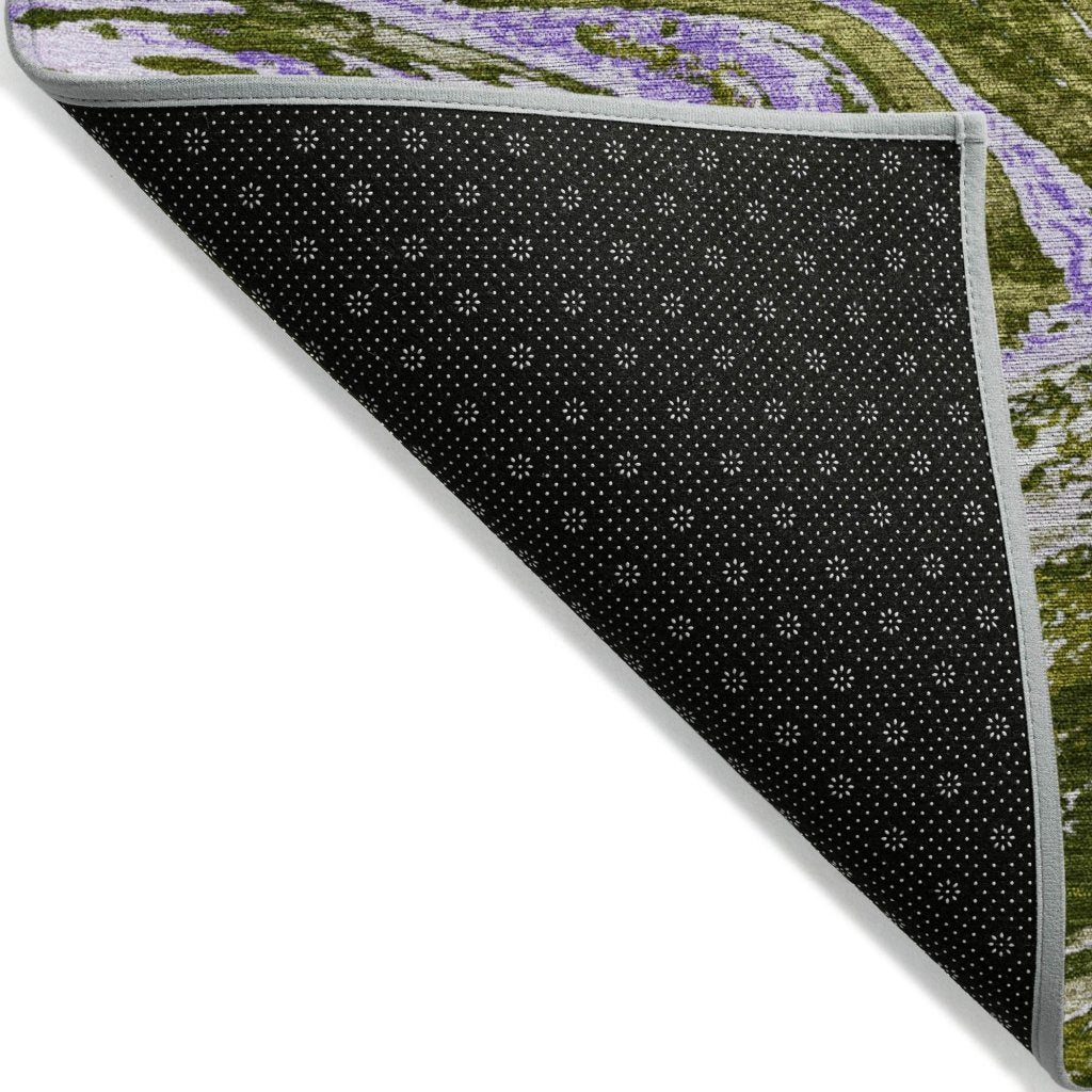 LOOMLAN Rugs Malika Olive Washable Indoor-Outdoor Rug