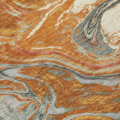LOOMLAN Rugs Malika Paprika Washable Indoor-Outdoor Rug