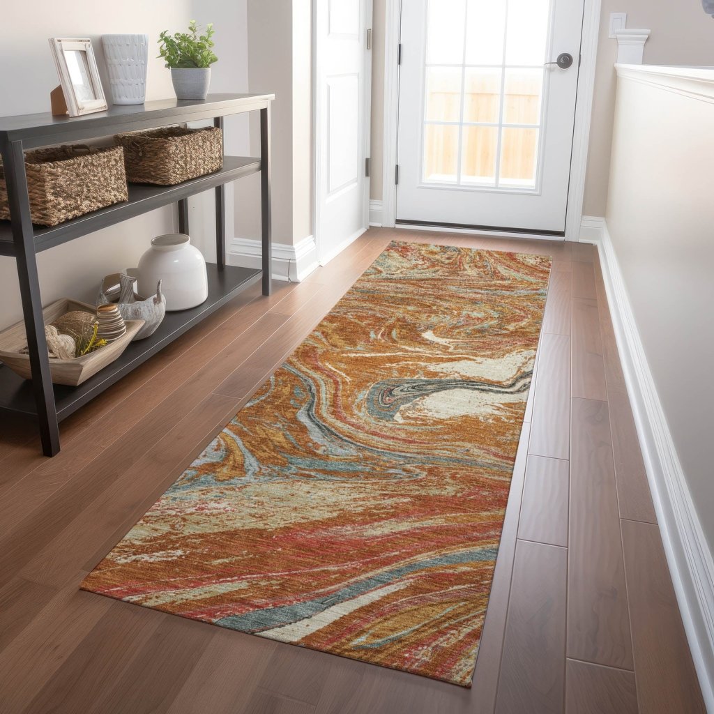 LOOMLAN Rugs Malika Paprika Washable Indoor-Outdoor Rug