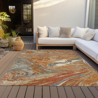 LOOMLAN Rugs Malika Paprika Washable Indoor-Outdoor Rug