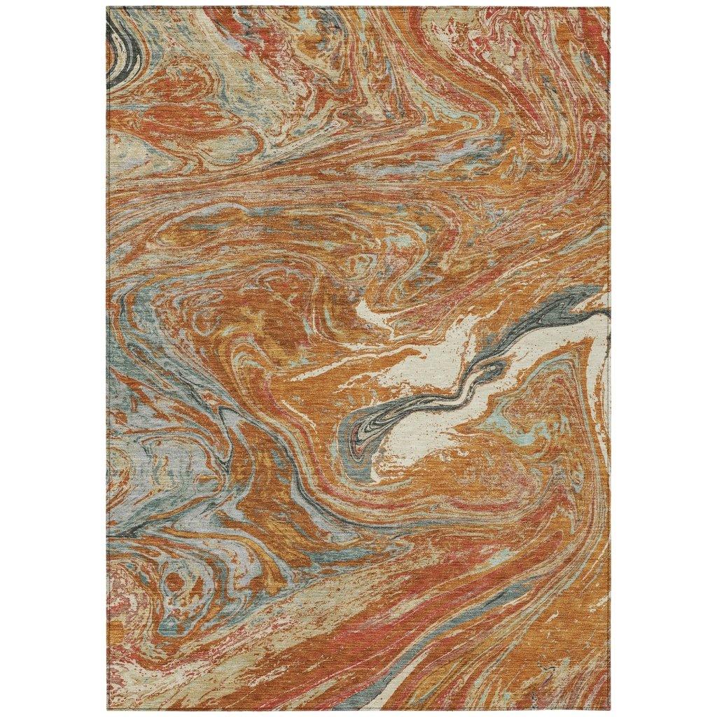 LOOMLAN Rugs Malika Paprika Washable Indoor-Outdoor Rug