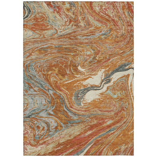 LOOMLAN Rugs Malika Paprika Washable Indoor-Outdoor Rug