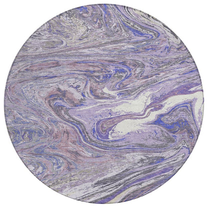 LOOMLAN Rugs Malika Purple Washable Indoor-Outdoor Rug