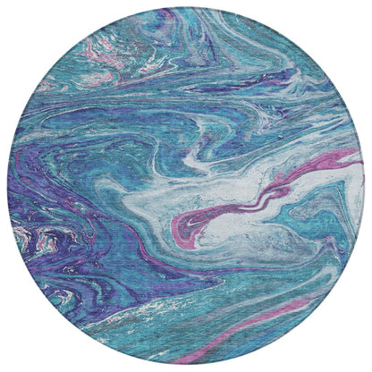 LOOMLAN Rugs Malika Teal Washable Indoor-Outdoor Rug