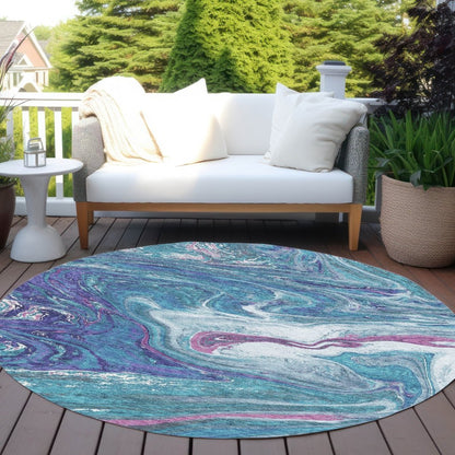 LOOMLAN Rugs Malika Teal Washable Indoor-Outdoor Rug