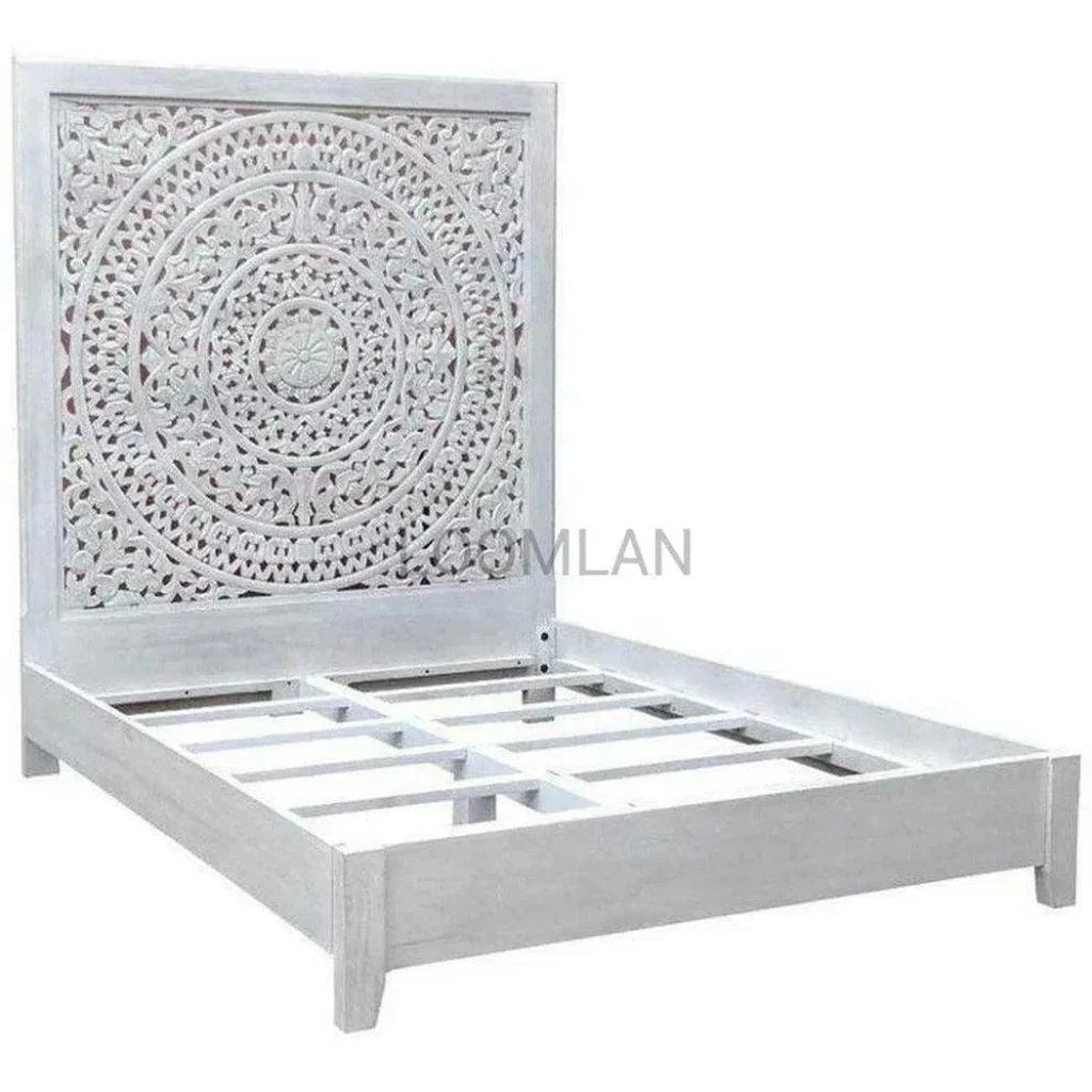 Mandala Bed Frame with Tall Headboard