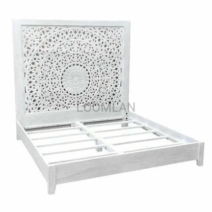 Mandala Bed Frame with Tall Headboard