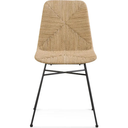Bassett Mirror Mandao Metal & Seagrass Brown Armless Dining Chair