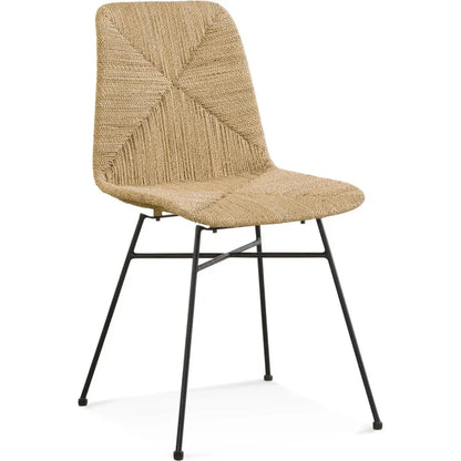 Bassett Mirror Mandao Metal & Seagrass Brown Armless Dining Chair
