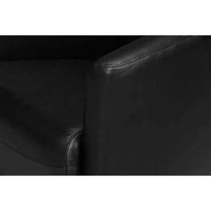 Sarreid Mandy Wood and Leather Black Arm Chair