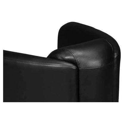 Sarreid Mandy Wood and Leather Black Arm Chair