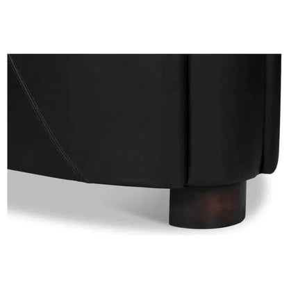 Sarreid Mandy Wood and Leather Black Arm Chair