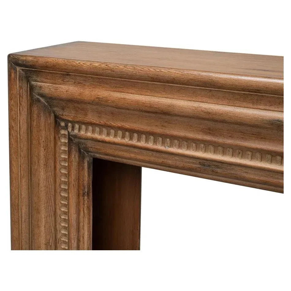 Sarreid Mantel Console Table Natural Brown Reclaimed Wood
