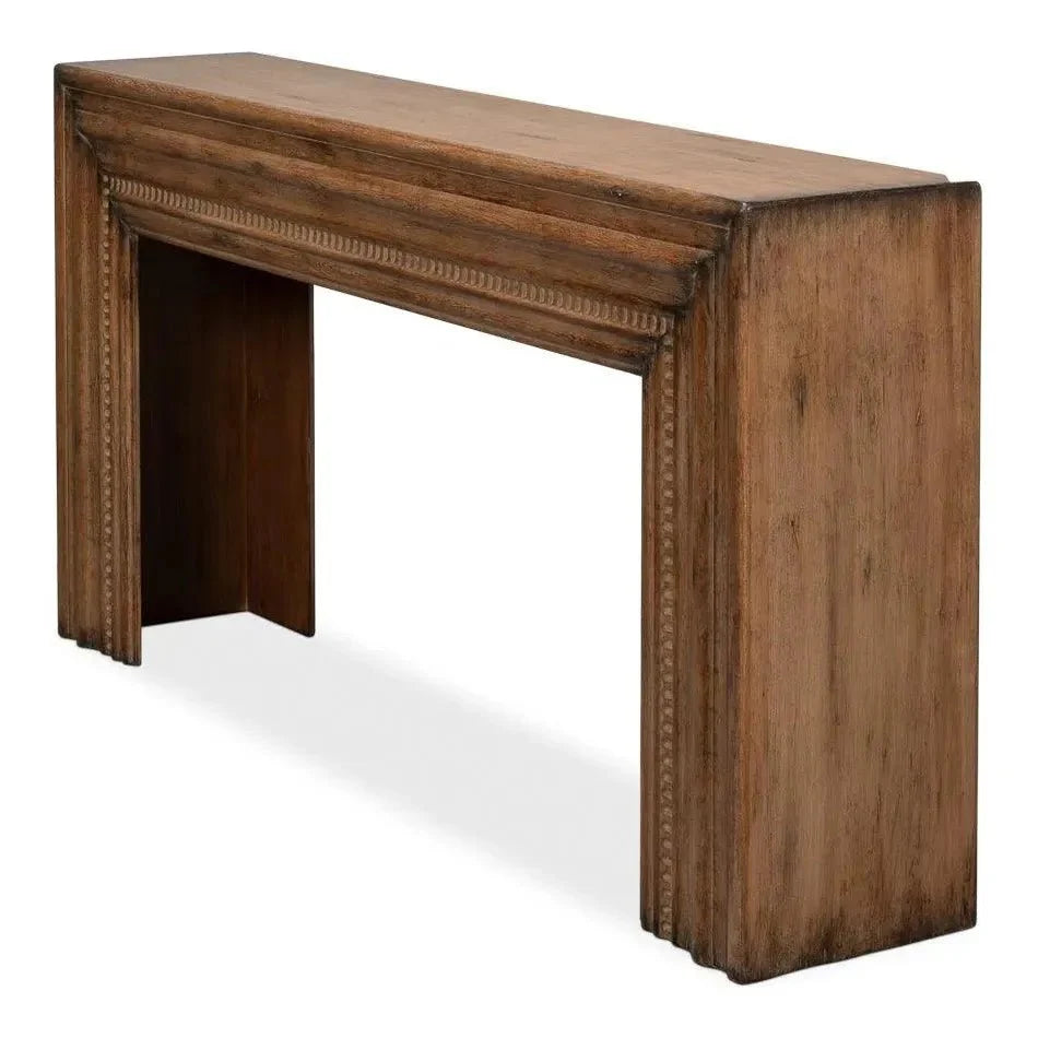 Sarreid Mantel Console Table Natural Brown Reclaimed Wood